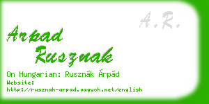 arpad rusznak business card