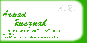 arpad rusznak business card
